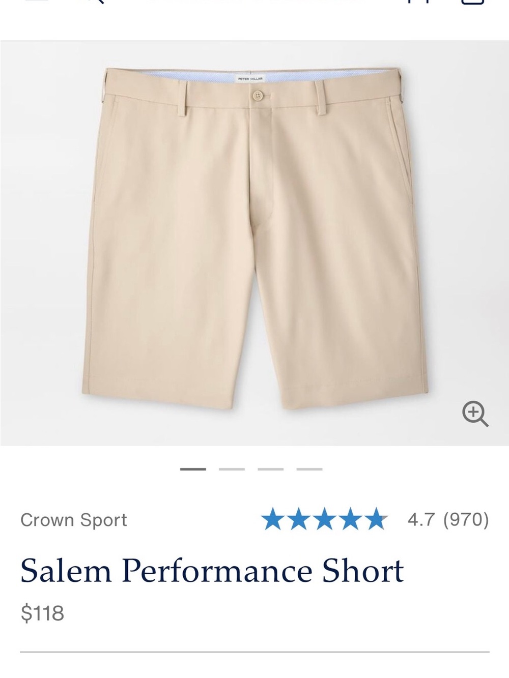 Peter Millar Salem Performance Short - Khaki